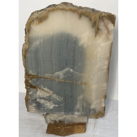 Native American Chief Hand Painted On thick Stone Slab signed Jorge 16"x12" - Picture 3 of 7